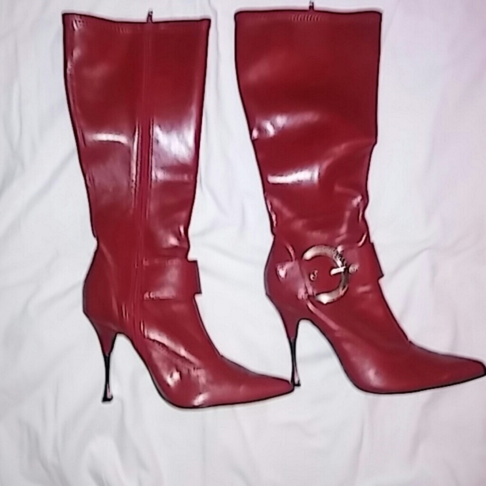 Icora Kalin red high heel boots